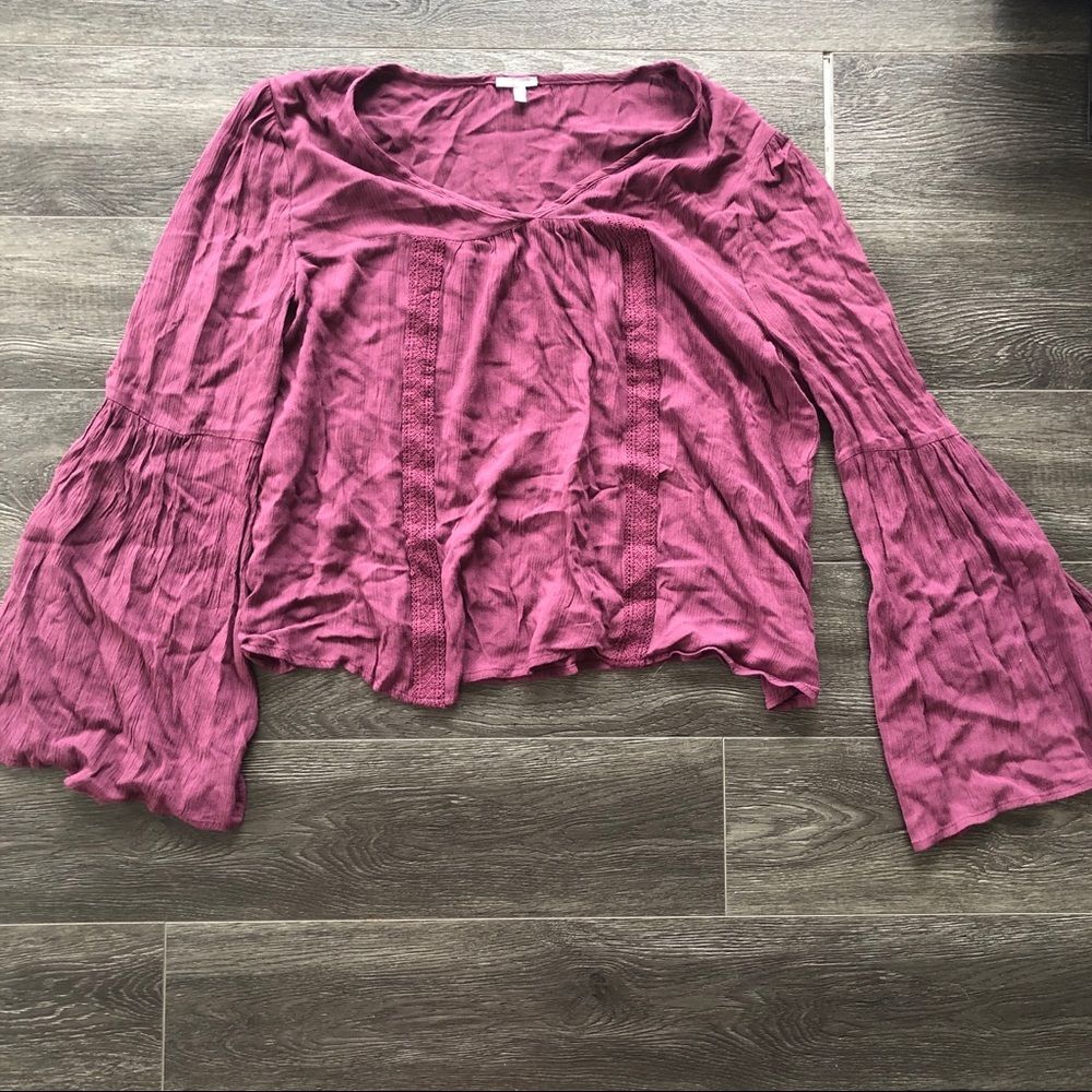 Charlotte Russe flowy peasant burgundy top